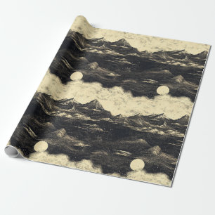 Papel De Regalo Paisaje de nubes de montaña vintage (5)
