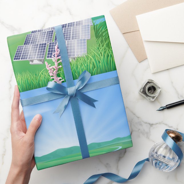 Papel De Regalo Paisaje de Paneles Solares Ecológicos (Subido por el creador)