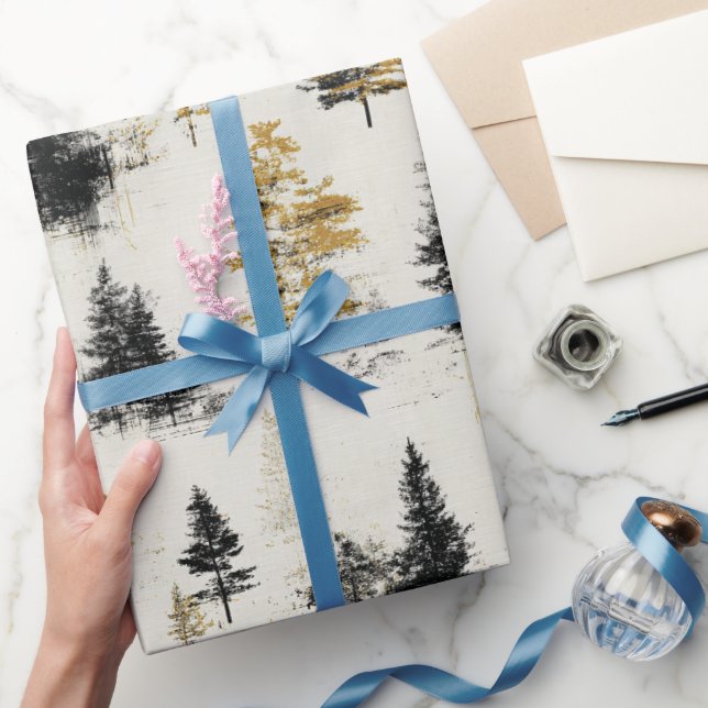 Papel De Regalo Paisaje de pinos (Regalar)