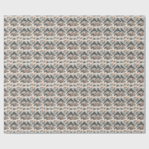 Papel De Regalo Paisaje de río montañoso Arte de patrón abstracto