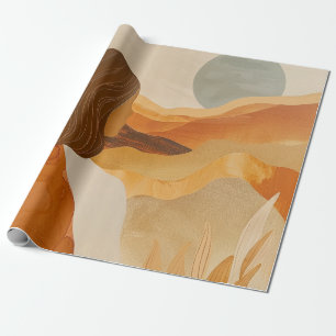 Papel De Regalo Paisaje de terracota de colinas desérticas boho Lu