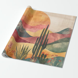 Papel De Regalo Paisaje del desierto de Boho - Naturaleza del suro