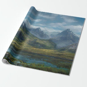 Papel De Regalo Paisaje del río de las montañas
