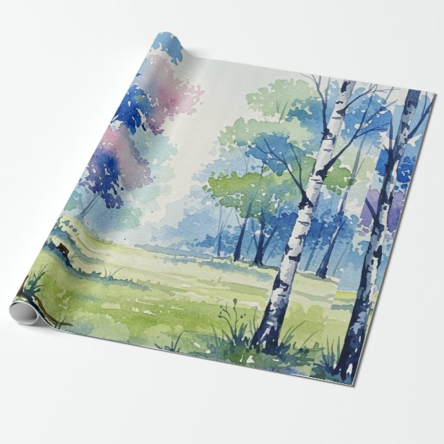 Papel De Regalo Paisaje forestal (Desenrollado)
