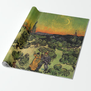 Papel De Regalo Paisaje iluminado por la luna Vincent Van Gogh