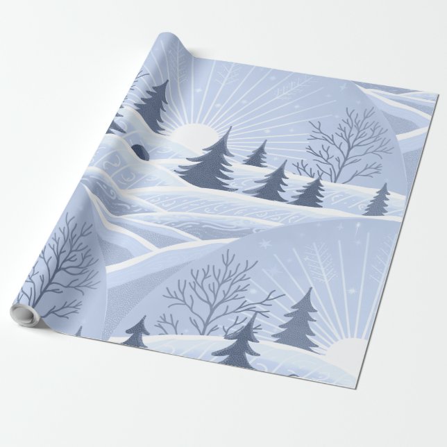 Papel De Regalo Paisaje invernal (Desenrollado)