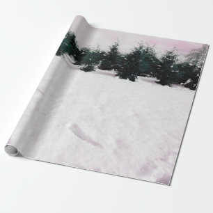 Papel De Regalo Paisaje invernal con larvas en la nieve