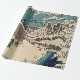 Papel De Regalo paisaje invernal de Hiroshige japón ukiyo-e antigu