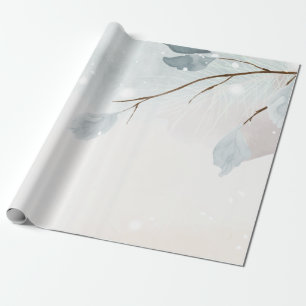 Papel De Regalo Paisaje Invernal Mágico, Fiesta de Ramas de Árbol