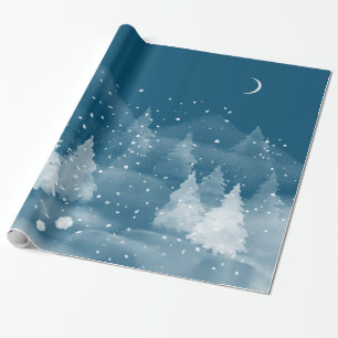 Papel De Regalo Paisaje invernal nieve