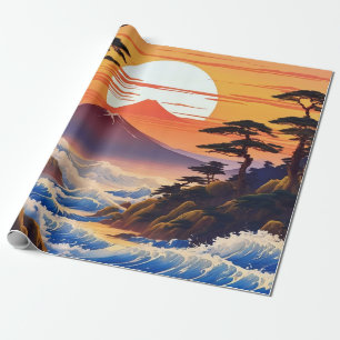 Papel De Regalo Paisaje japonés del sol