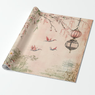 Papel De Regalo Paisaje Sereno de Flor de Cerezo Rosa (7)
