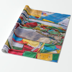 Papel De Regalo Paisaje tibetano con banderas de oración - Himalay