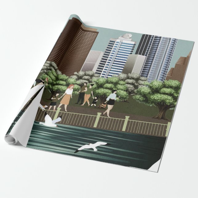 Papel De Regalo Paisaje urbano (Desenrollado)