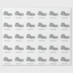 Papel De Regalo Paisaje urbano minimalista de Würzburg, Baviera