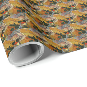 Papel De Regalo Paisaje Van Gogh con House y Plowman Wrappi