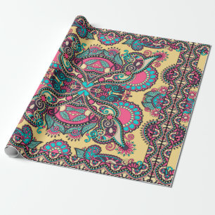 Papel De Regalo Paisley bandanna floral ornamental tradicional. Yo