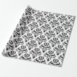 PAPEL DE REGALO PAISLEY BLANCO Y NEGRO