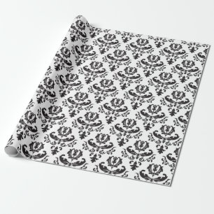 PAPEL DE REGALO PAISLEY BLANCO Y NEGRO