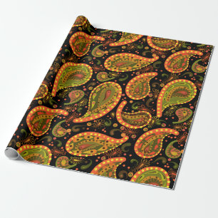 Papel De Regalo Paisley Brillante de Colorido Loco