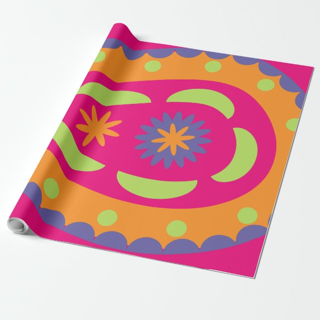 Papel De Regalo Paisley Colorido (Desenrollado)