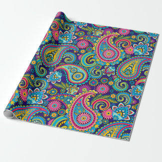 Papel De Regalo Paisley de colores británicos muti