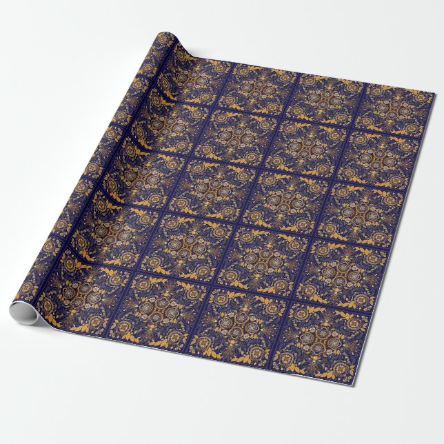 Papel De Regalo Paisley Elegance: Patrón de diseño textil (Desenrollado)