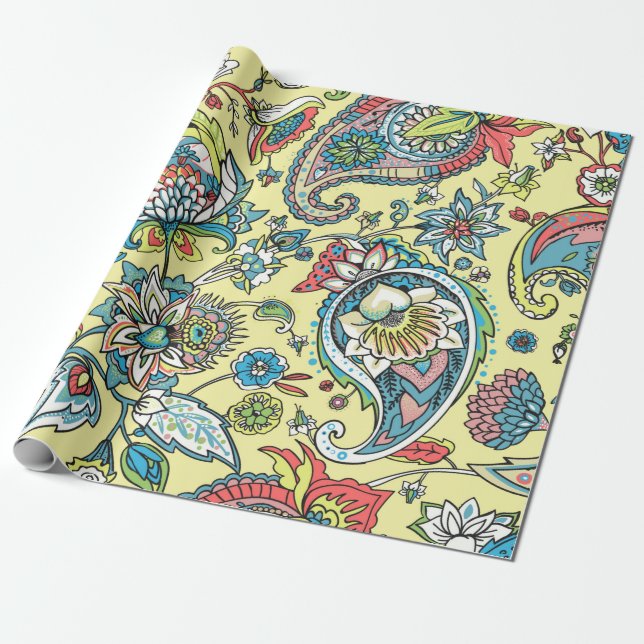 Papel De Regalo Paisley seamless pattern based on the traditional  (Desenrollado)