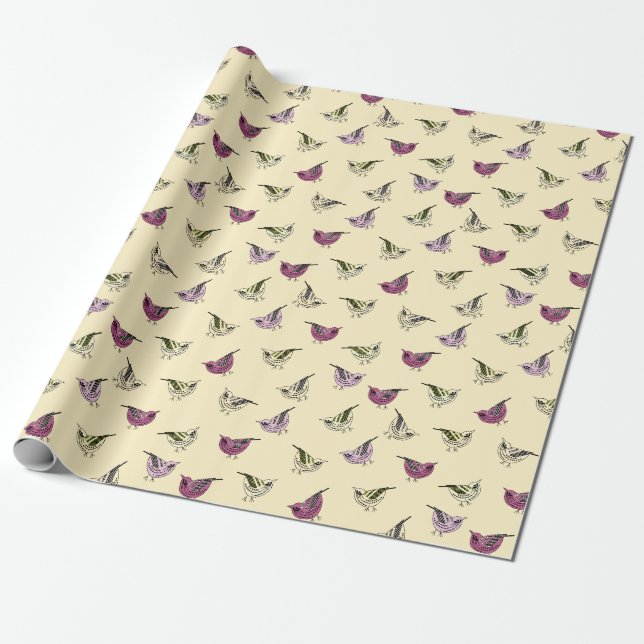 Papel De Regalo Pajaritos (Desenrollado)
