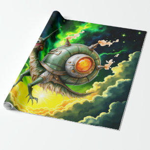 Papel De Regalo Pájaro caracol steampunk cósmico – Criatura de sue