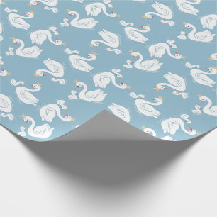 Papel De Regalo Pájaro de Baby Shower con tema de la corona azul
