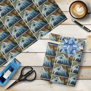 Papel De Regalo Pájaro de la garza azul