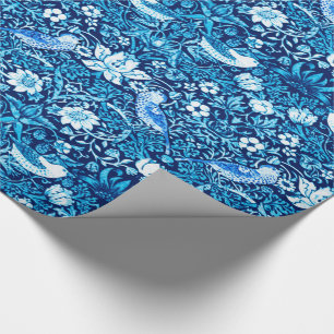 Papel De Regalo Pájaro de Nouveau del arte y tapicería de la flo