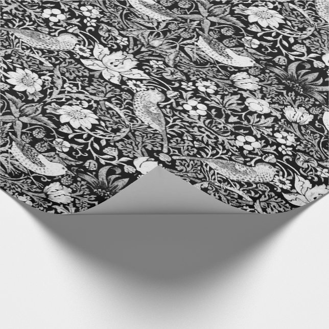 Papel De Regalo Pájaro de Nouveau del arte y tapicería de la flor, (Esquina)