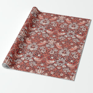 Papel De Regalo Pájaro de Terracota Strawberry Thief de William Mo