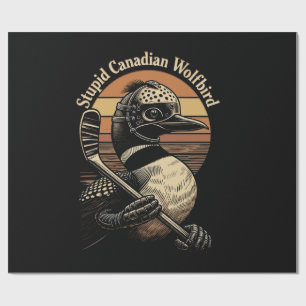 Papel De Regalo Pájaro Lobo Canadiense Estúpido