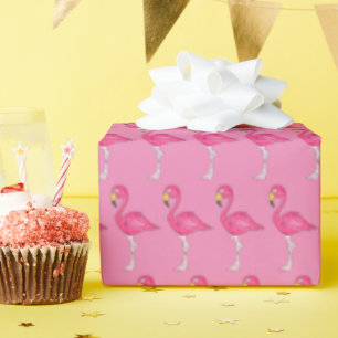 Papel De Regalo Pájaro Personalizado Flamingo Tropical