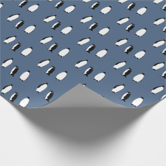 Papel De Regalo Pájaro Pingüino Azul Animal Antártico Polar