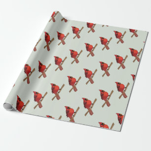 Papel De Regalo Pájaro rojo cardinal septentrional
