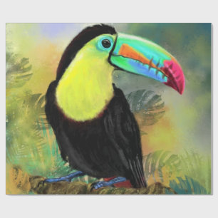 Papel De Regalo Pájaro Toco Tropical Toco Toucan - Pintado mezcla