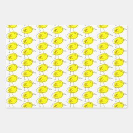 Papel de Regalo Pájaros Amarillos Hoja Plana Juego