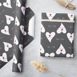 Papel De Regalo Pájaros de Amor Modernos Simples Personalizados Co