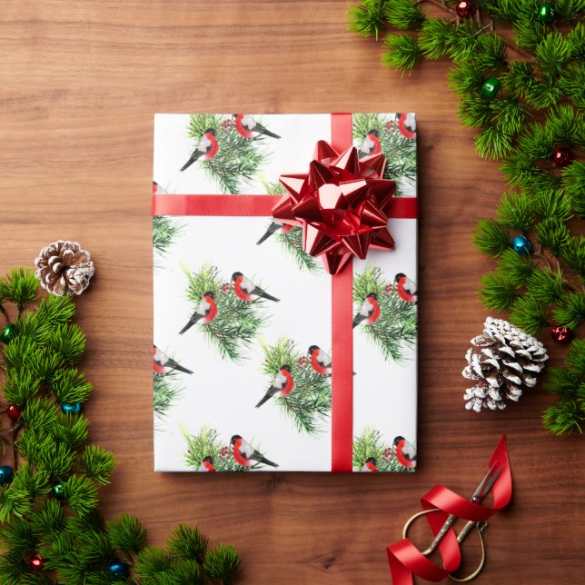 Papel De Regalo Pájaros de Invierno (Regalo de vacaciones)