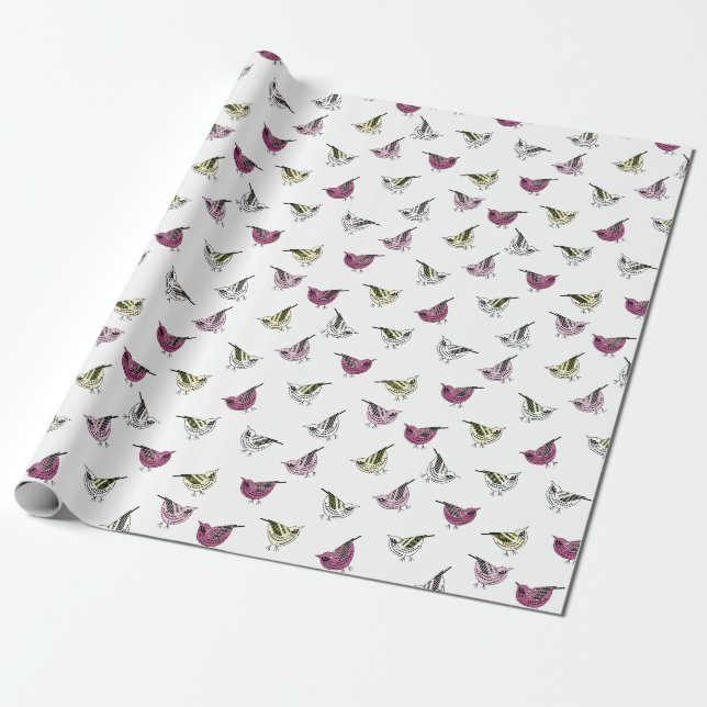 Papel De Regalo Pájaros pequeños (Desenrollado)