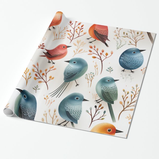 Papel De Regalo Pájaros pequeños (Desenrollado)