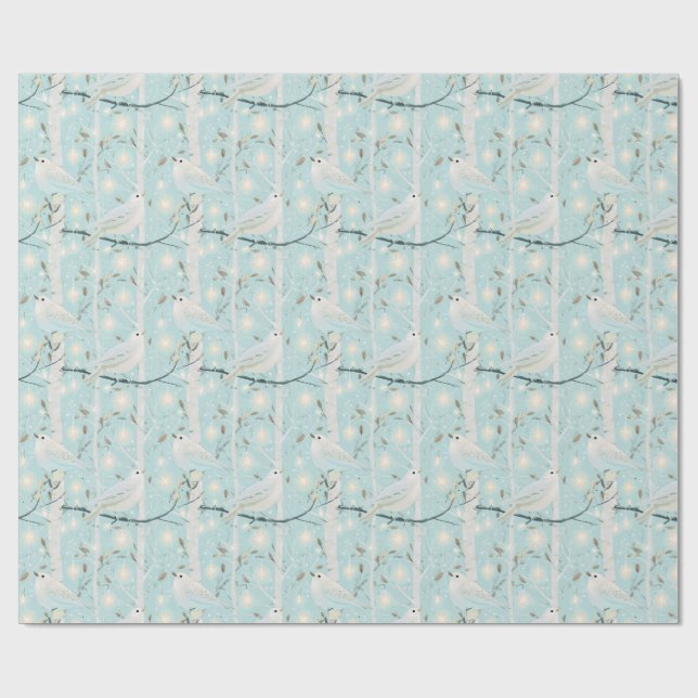 Papel De Regalo Pájaros resplandecientes de abedul (Superficie plana)