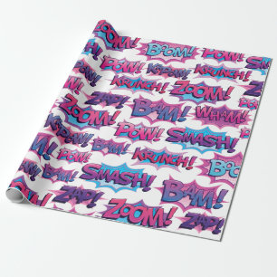 Papel De Regalo Palabra de Acción Cómica
