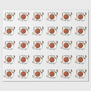 Papel De Regalo Palabra de alegría arte caramelos adorno y holly