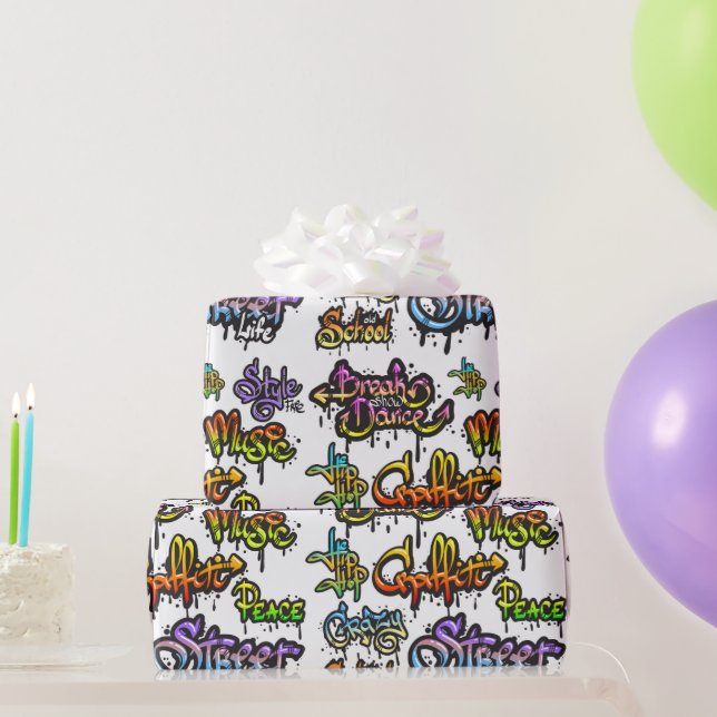 Papel De Regalo Palabras de grafiti (Regalos de fiesta)