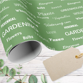 Papel De Regalo Palabras de Jardinería Regalo Verde Moderno para A
